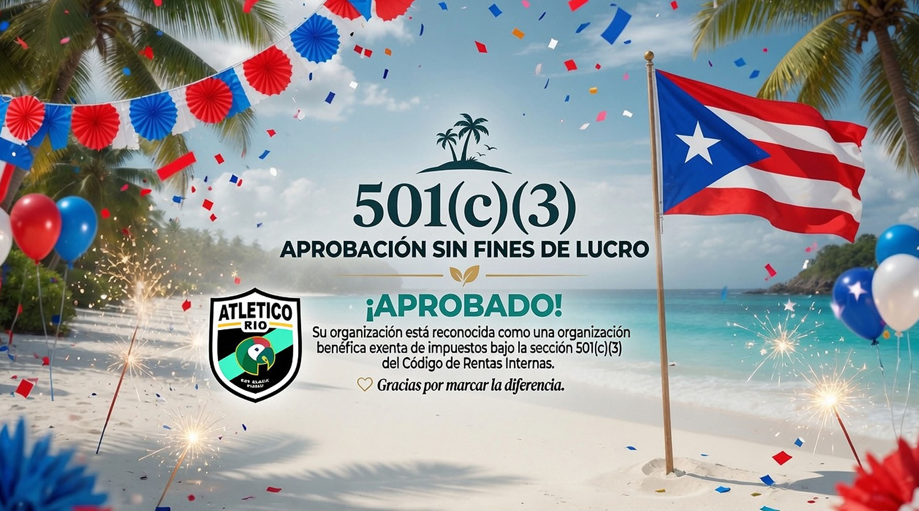 Atletico Rio es Aprobado Organización 501(c)(3)