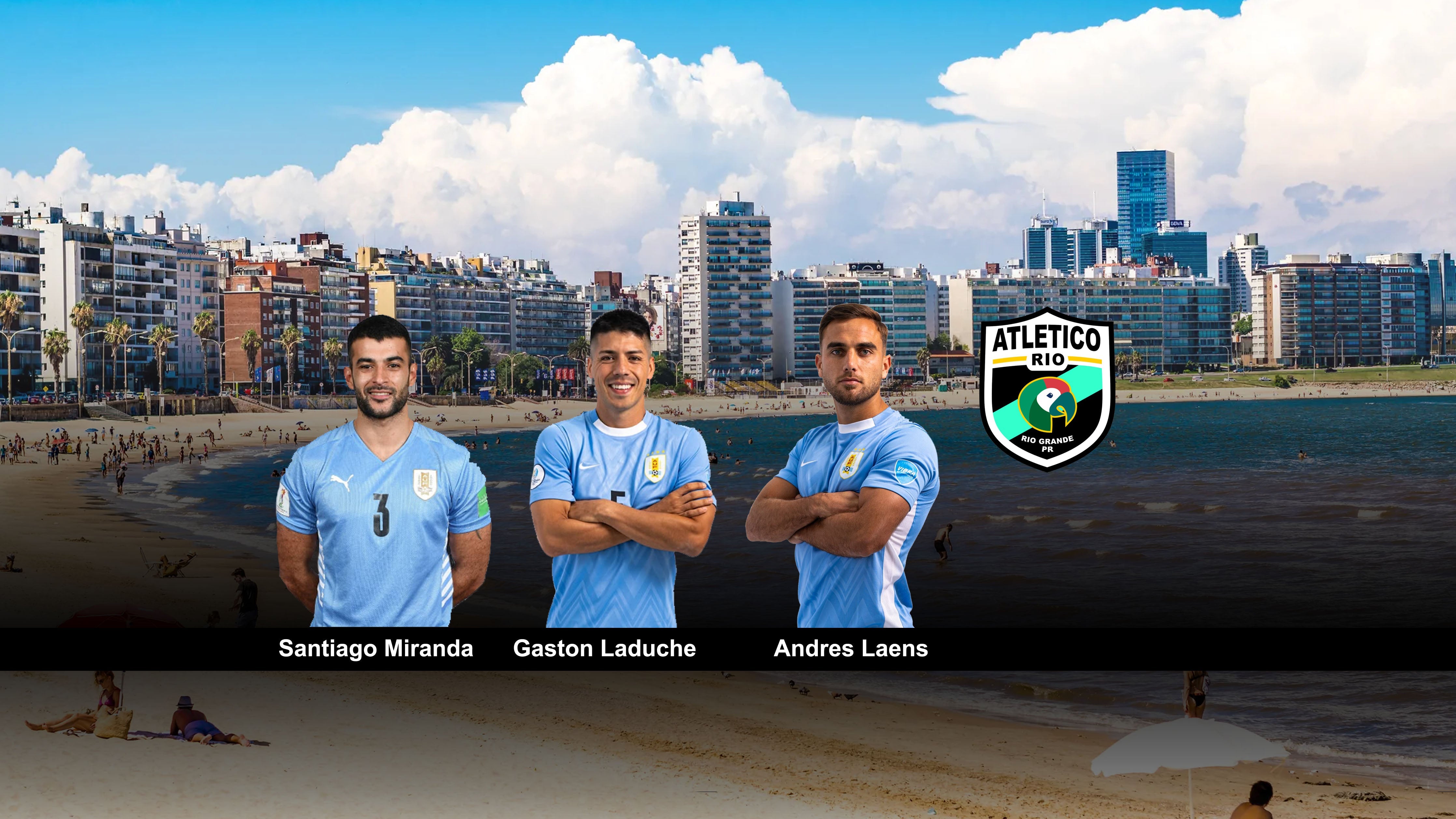 Miranda, Laduche y Laens con Atletico Rio